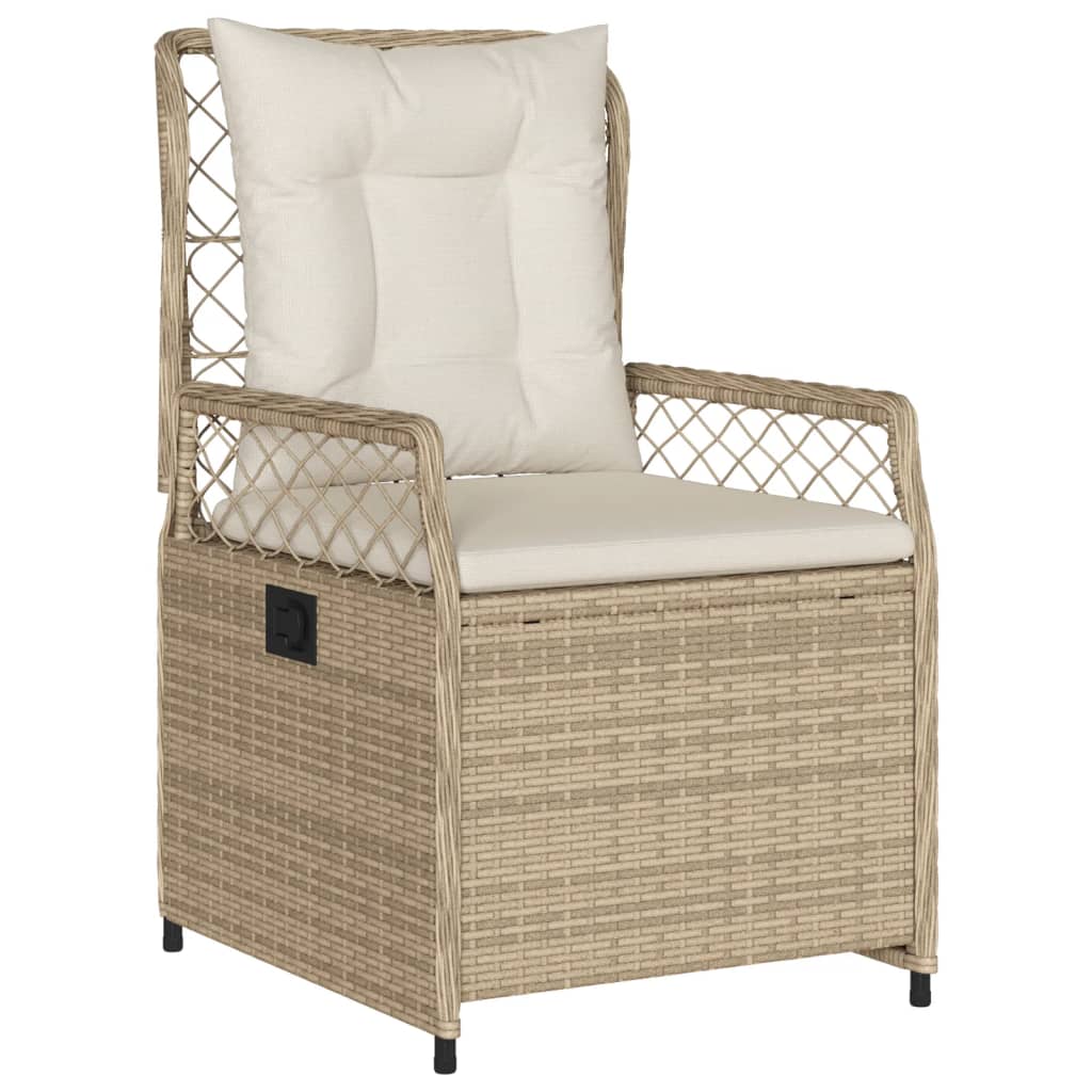 Set Comedor De Jardín 9 Pzas Con Cojines Ratán Sintético Beige / Vetonek_1