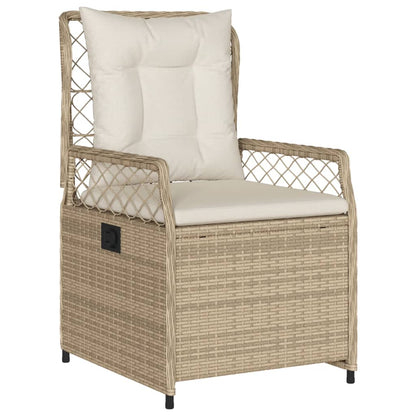 Set Comedor De Jardín 9 Pzas Con Cojines Ratán Sintético Beige / Vetonek_1