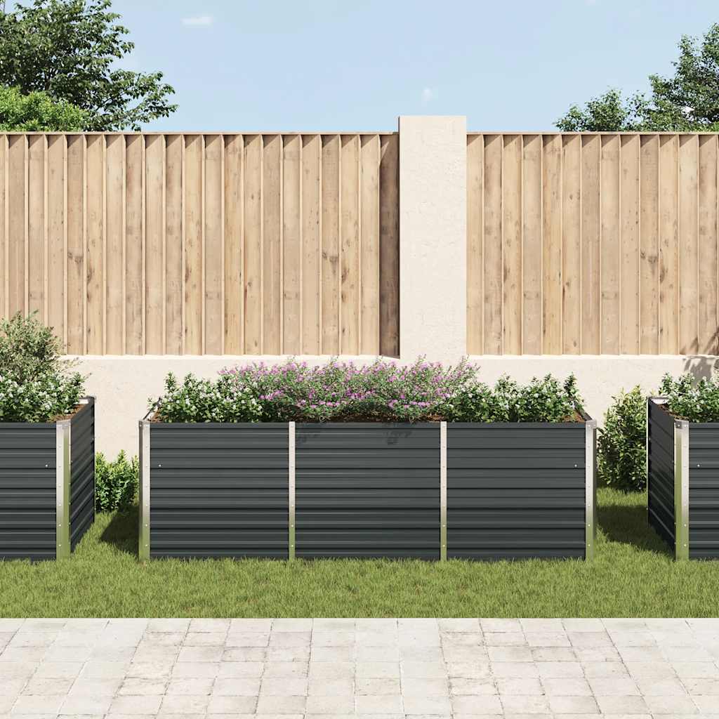 Arriate De Acero Galvanizado Gris Antracita 240x80x77 Cm_2
