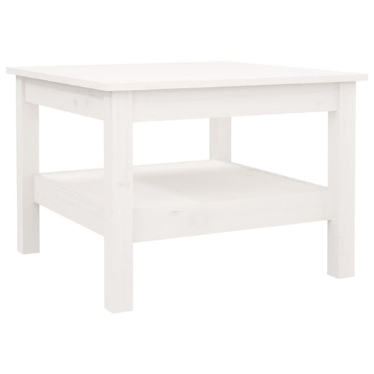 Mesa De Centro De Madera Maciza De Pino Blanco 55x55x40 Cm_0