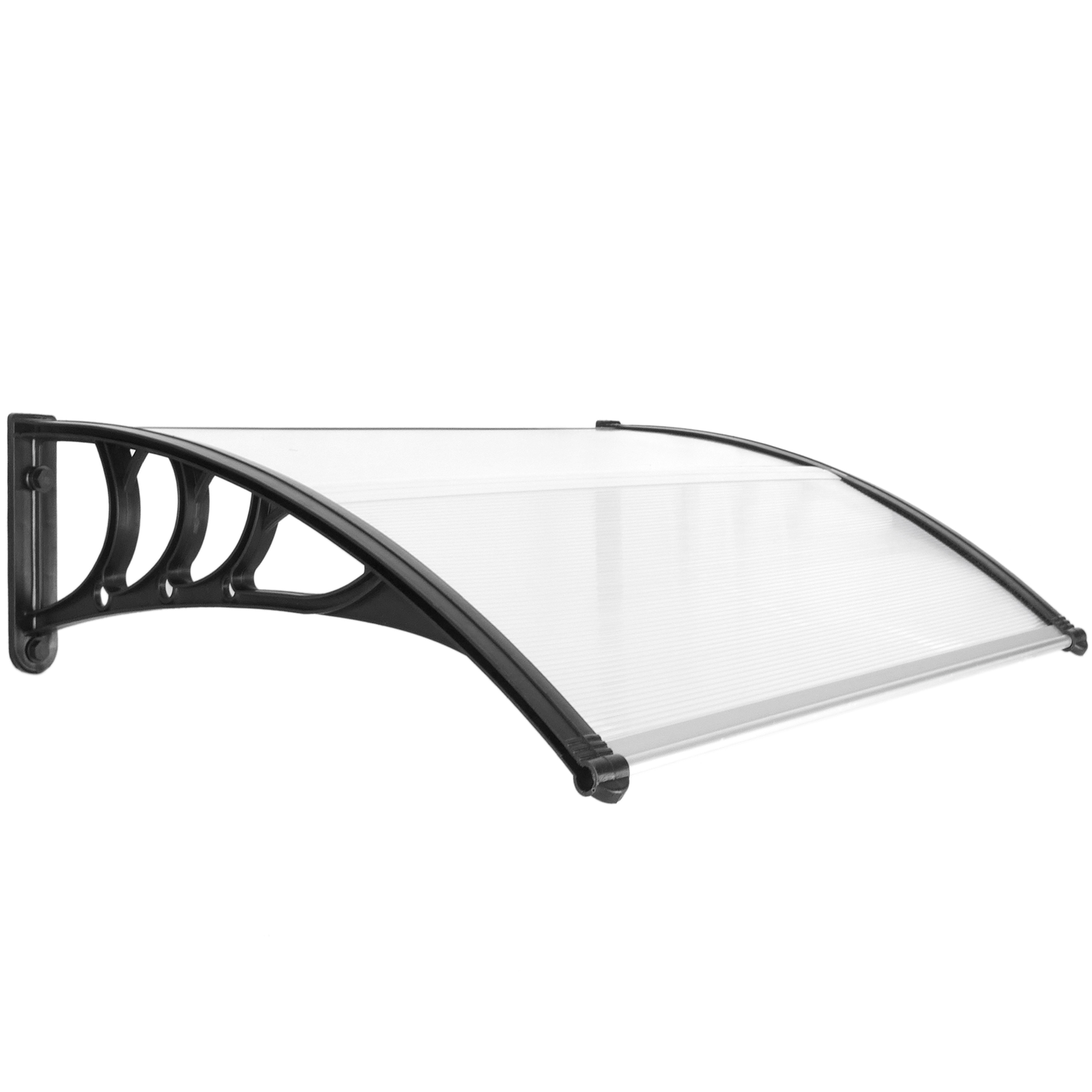 Tejadillo De Protección 100x80cm Marquesina Para Puertas Y Ventanas Negro_0