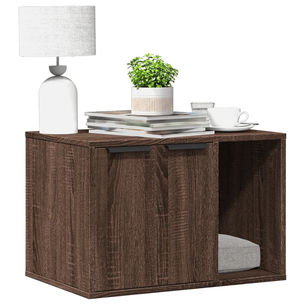 Vidaxl Mueble Arenero Para Gatos Madera Ingeniería Marrón 60x40x40 Cm_1