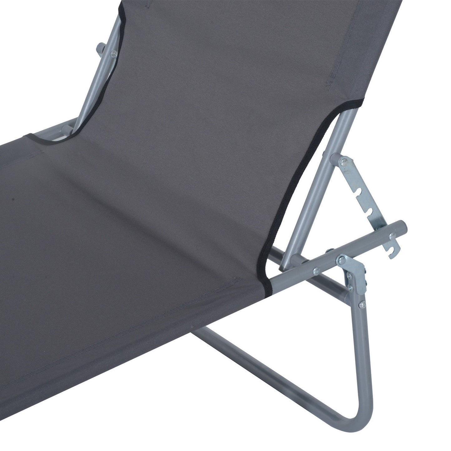Outsunny Tumbona De Jardín Plegable Con Toldo Desmontable 187x58x36cm Gris_4