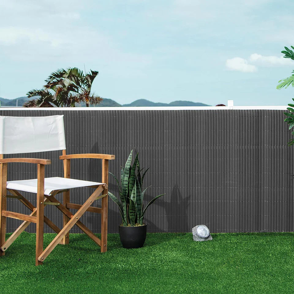 Pack Instalación Cañizo Pvc Lite 15 Metros Antracita 1x3 M_2