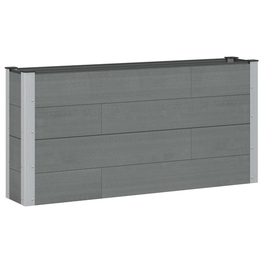 Arriate Elevado Gris 150 X 30 X 72 Cm Wpc Y Aluminio_0