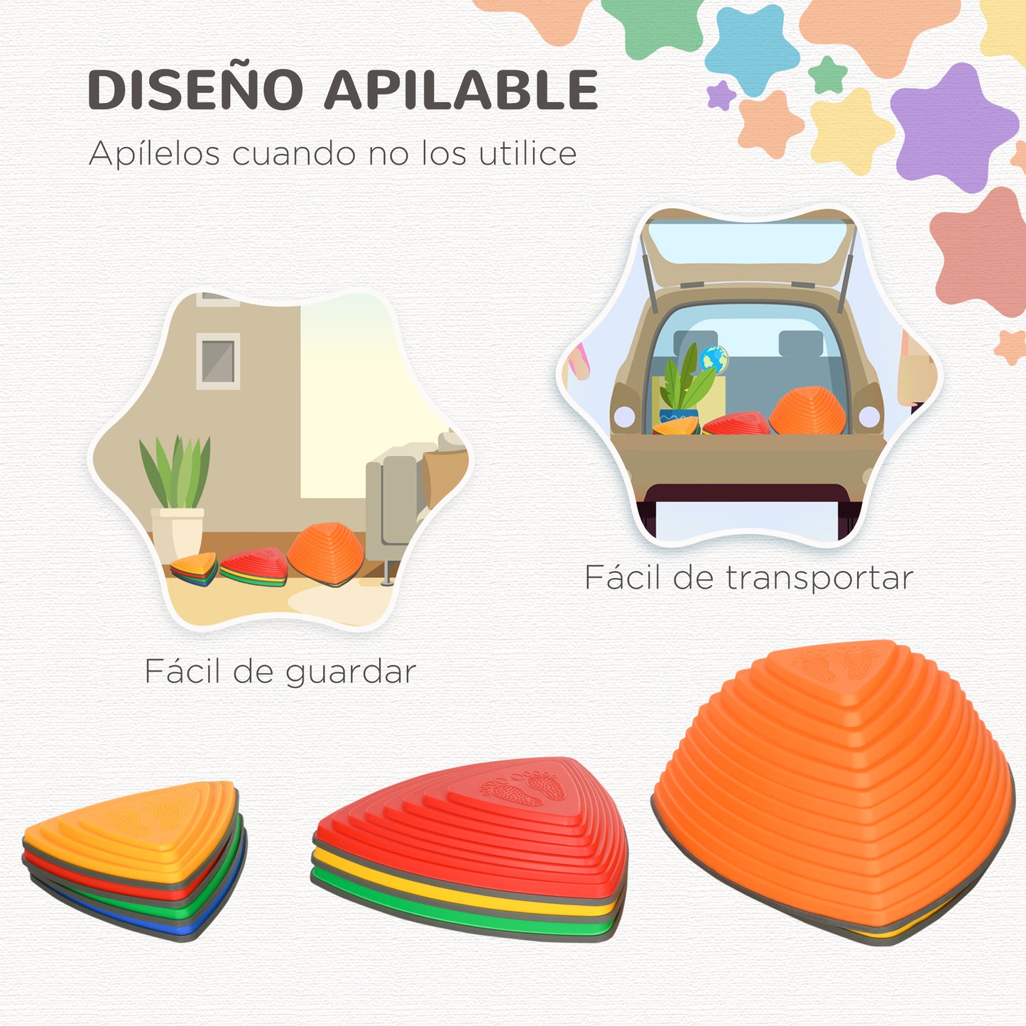Zonekiz Piedras De Equilibrio Para Niños De 11 Piezas 40,5x40,5x20 Cm Multicolor_5