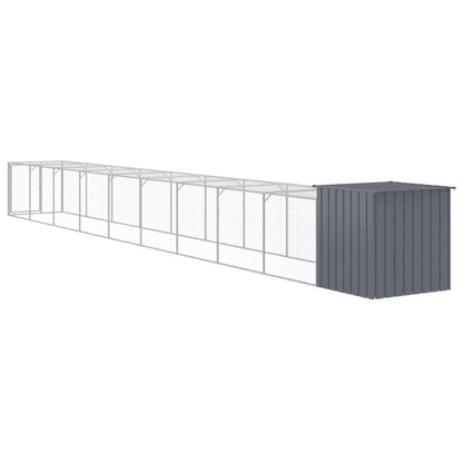 Vidaxl Gallinero Con Corral Acero Galvanizado Gris 110x1017x110 Cm_4