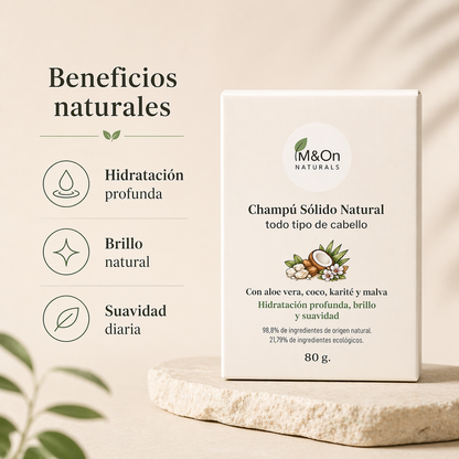Champú Sólido Natural Para Cabello Normal 80 G | Nutrición Y Brillo | M&on Naturals_2