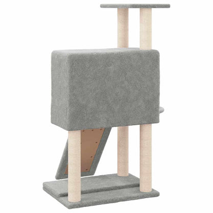 Rascador Para Gatos Con Postes De Sisal Gris Claro 96 Cm_4