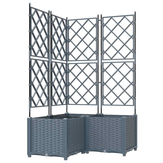 Macetero De Jardín 3 Uds. Gris Claro 80 X 80 X 143 Cm Pp_0