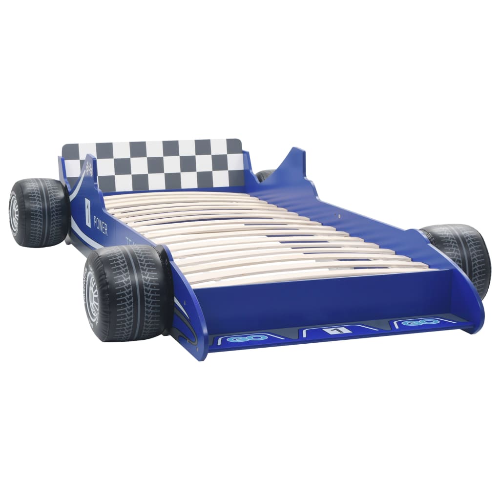 Cama Con Forma De Coche De Carreras Para Niños 90x200 Cm Azul / Vetonek_5