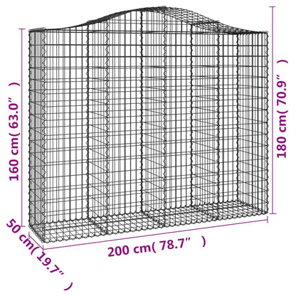 Cestas Gaviones 10 Uds Forma De Arco Hierro 200x50x160/180 Cm_5