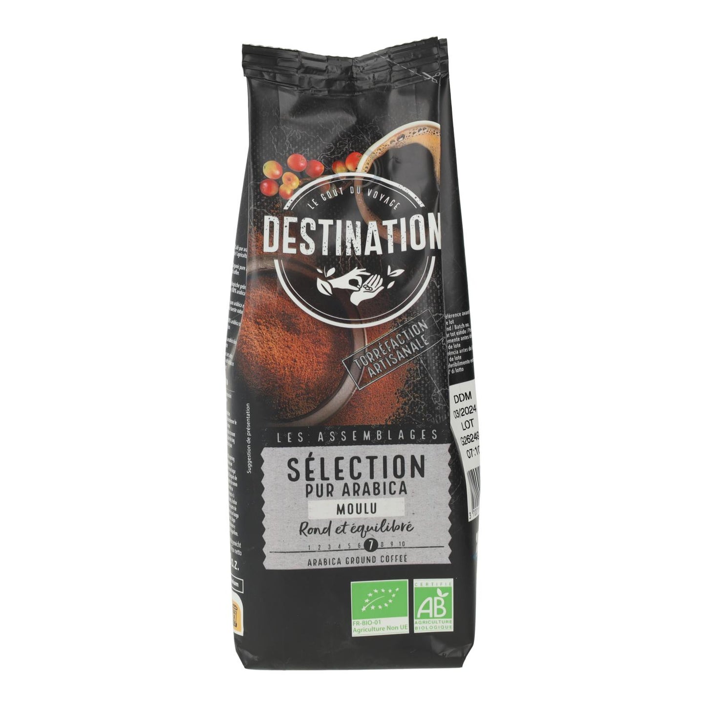 Seleção de café moído 100% Arábica Bio Destination 250 g