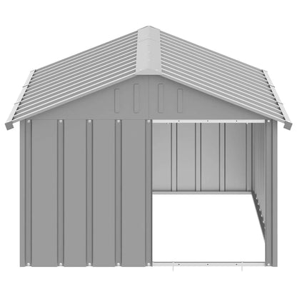 Casa Para Perros Acero Galvanizado Gris 116,5x153x81,5 Cm_4