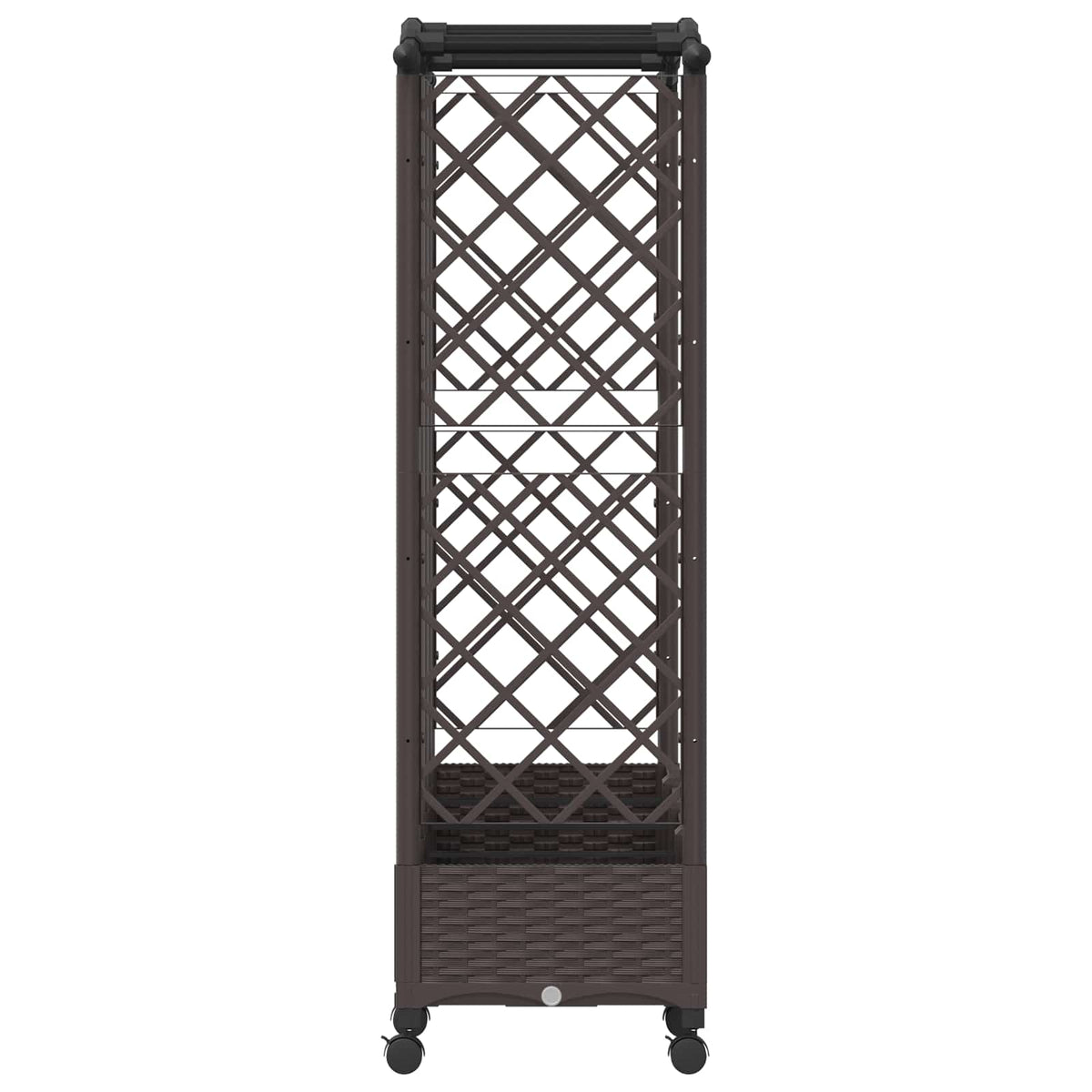Cama Elevada Con Trellis Y Techo Marrón 203,5 X 40 X 129 Cm Pp_3
