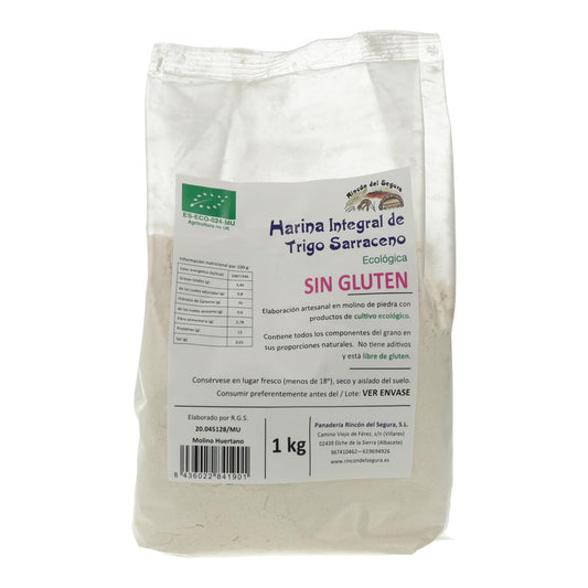 Farinha de trigo sarraceno integral sem glúten Rincón del Segura 1 kg