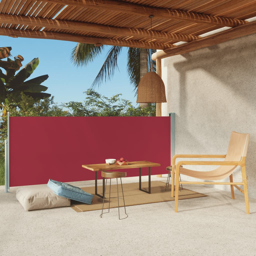 Vidaxl Toldo Lateral Retráctil De Jardín Rojo 117x300 Cm_1