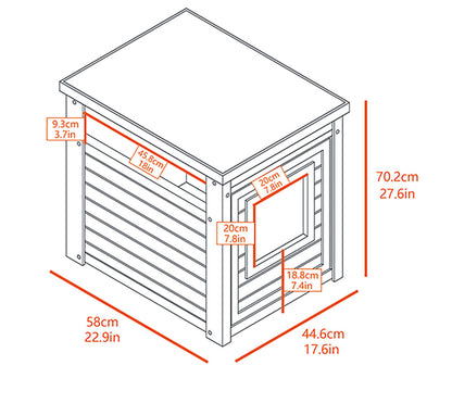 Arenero Para Gatos Cubierto Borneo - Fabricado En Ecoflex - Integra El Arenero En La Decoración De Tu Hogar, 58x44,6x70,2 Cm, 4 Colores (gris)_2