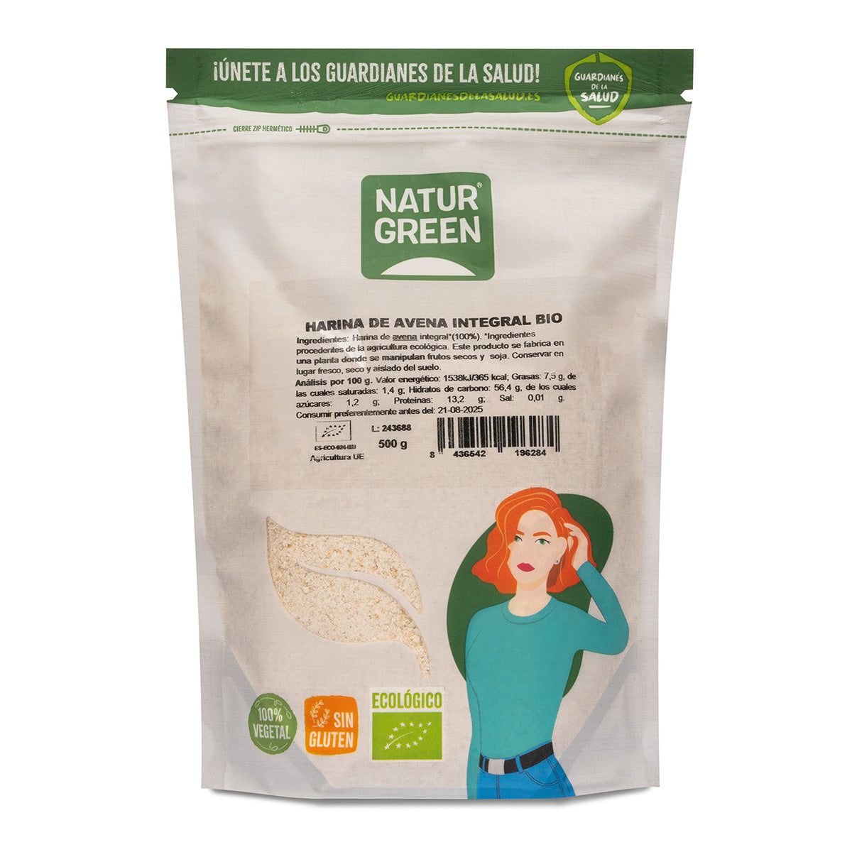 Farinha de Aveia Integral Sem Glúten NaturGreen 500 g