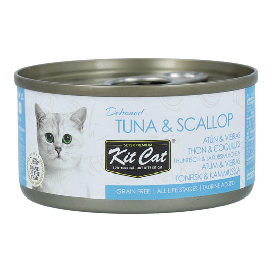 Kit Cat Can Toppers - Atum e Vieiras 80g Ração húmida para gatos em gelatina