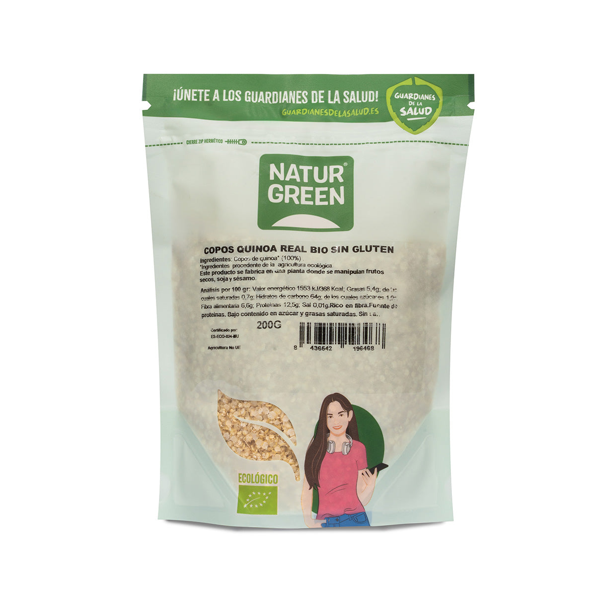 Flocos de Quinoa Orgânica Real Sem Glúten NaturGreen 200 g