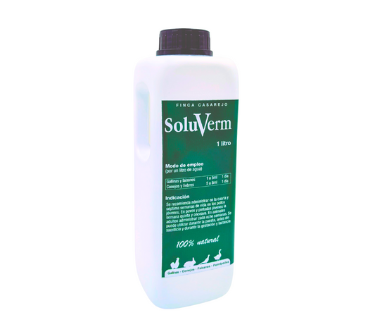 Soluverm - Desparasita Tus Gallinas, Faisanes Y Conejos Contra Parásitos Internos Tipo Vermes - 1 L_0
