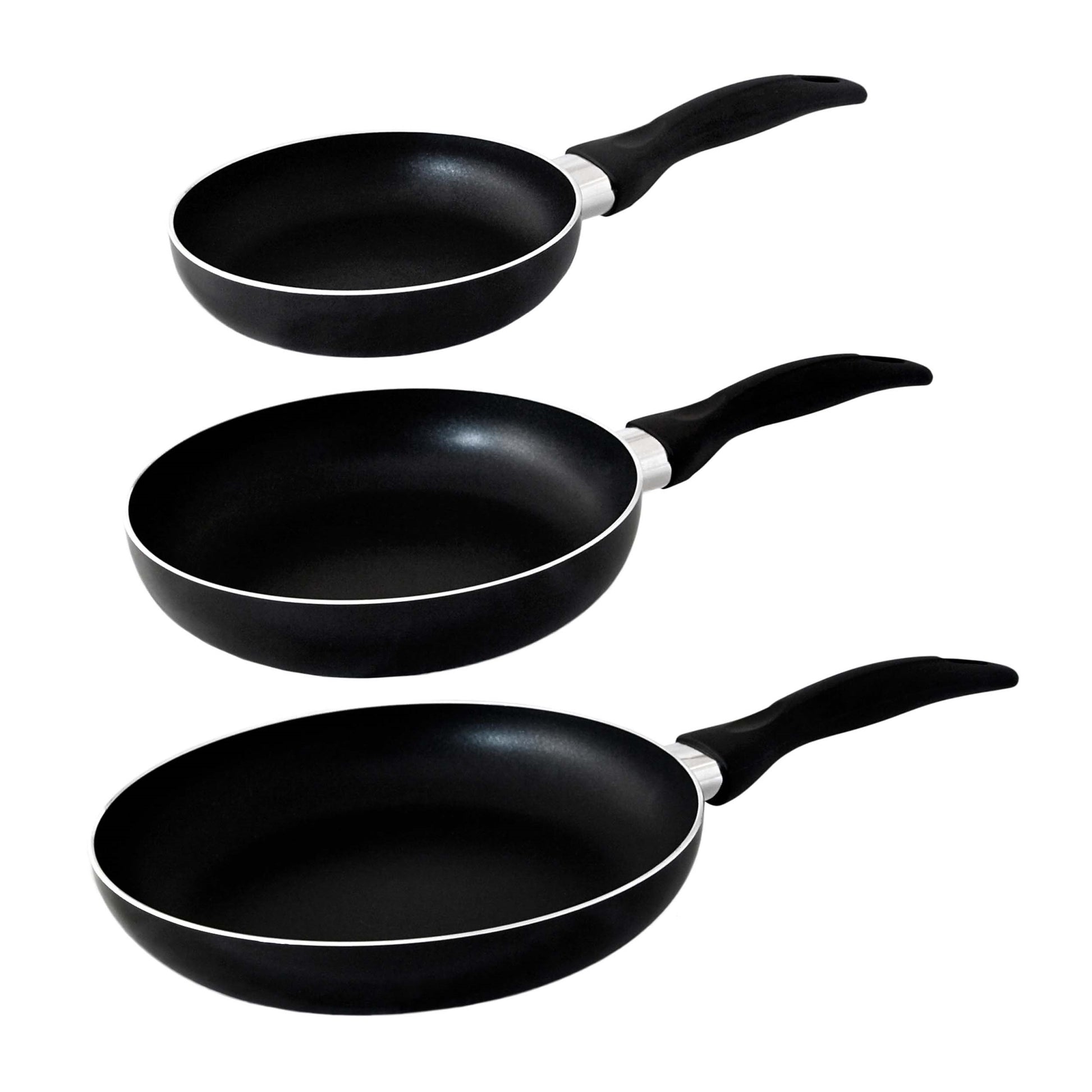 Juego De 3 Sartenes San Ignacio En Negro Color 16, 20 Y 24 Cm).