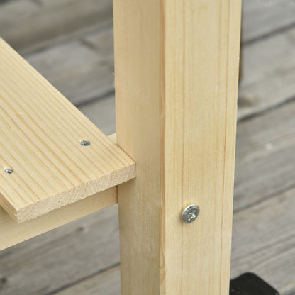 Outsunny Huerto Urbano 118x55x83 Cm Madera Estante Tela Geotextil Portátil_4