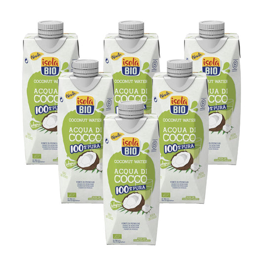 Embalagem de 6 Água de Coco Biológica Isola Bio 500 ml
