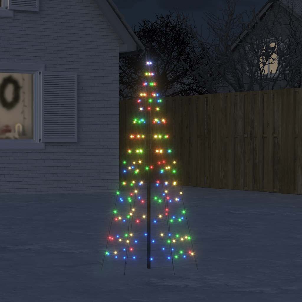 Vidaxl Árbol De Navidad En Asta De Bandera 200 Led De Colores 180 Cm_1