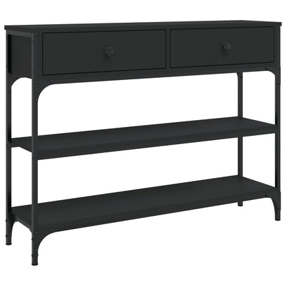 Mesa Consola Madera De Ingeniería Negra 100x25x75 Cm_0