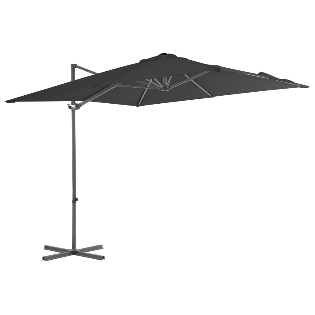 Vidaxl Sombrilla Jardín Voladiza Palo De Acero Antracita 250x250 Cm_0