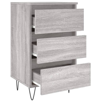 Mesita De Noche Madera De Ingeniería Gris Sonoma 40x35x69 Cm_4