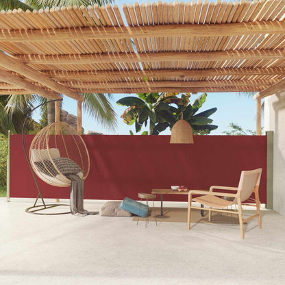 Vidaxl Toldo Lateral Retráctil Para Patio Rojo 140x600 Cm_1