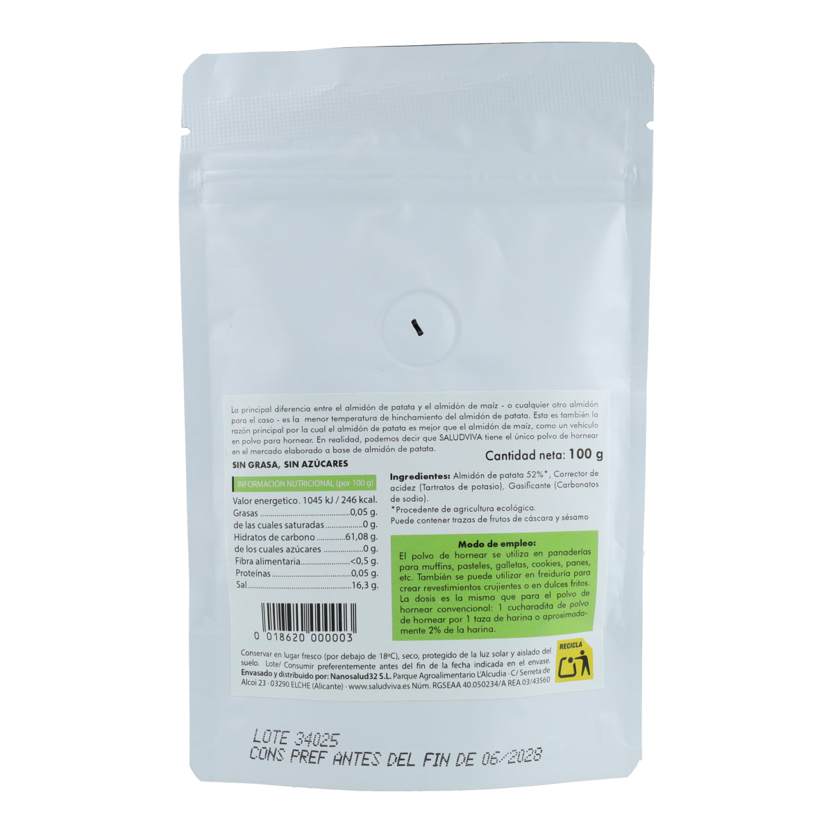 Fermento em pó Salud Viva Premium 100g