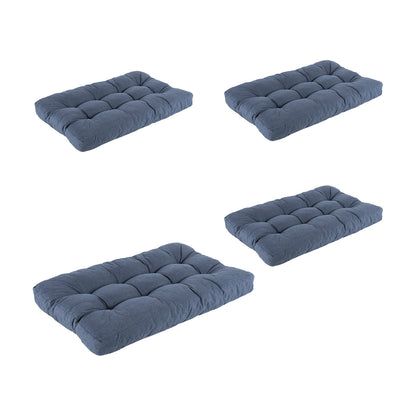 Pack 4 Cojines Asiento Para Palet, Tamaño: 80x120x16 Cm, Olefin Color Azul, Repelente Al Agua_0