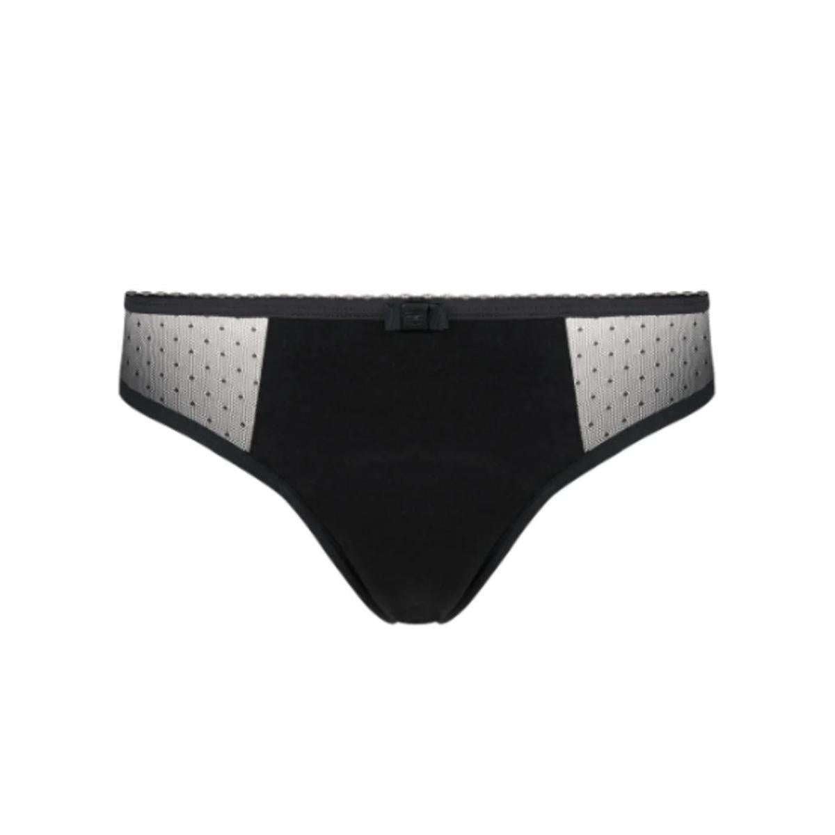 Cueca menstrual My Alma em algodão orgânico e bambu, preta, tamanho L