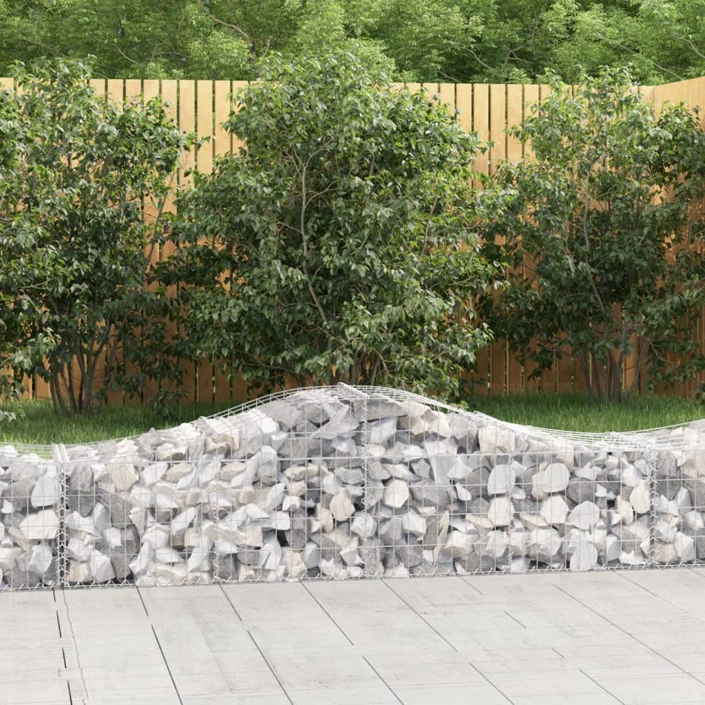 Cestas De Gaviones 11 Uds Forma De Arco Hierro 200x50x40/60 Cm_1