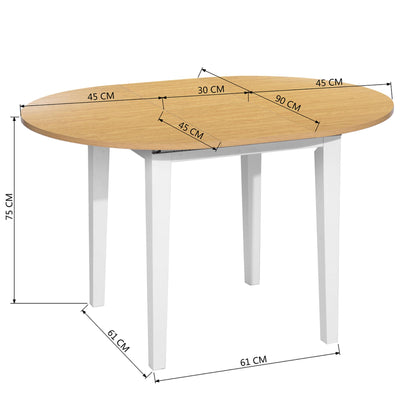 Well Home Mesa Extensible Circular Blanca Haya 90-120cm_4