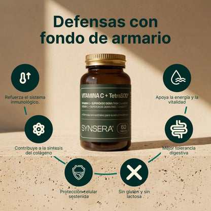 Pack 3 Botes Vitamina C + Tetrasod® 60 Cápsulas Synsera Labs_3