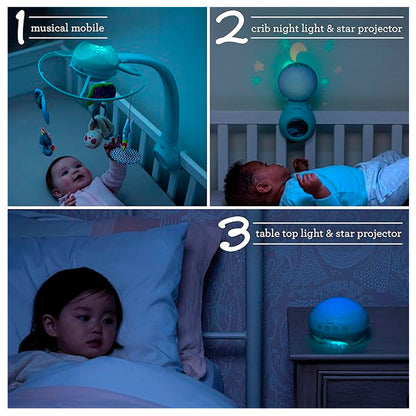 Infantino Proyector Musical Móvil 3-en-1, Luz Nocturna Y Proyector Cuna, 6 Melodías, 4 Sonidos Naturaleza, Verde_2