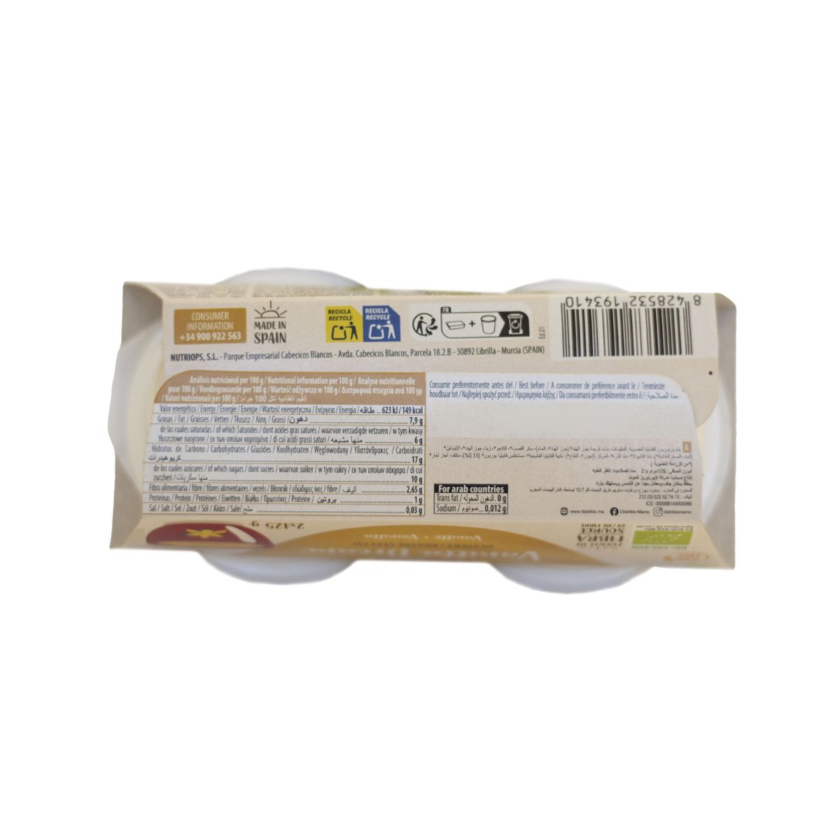 Sobremesa de Baunilha Dream Bio Ecomil 2 unidades de 125 g