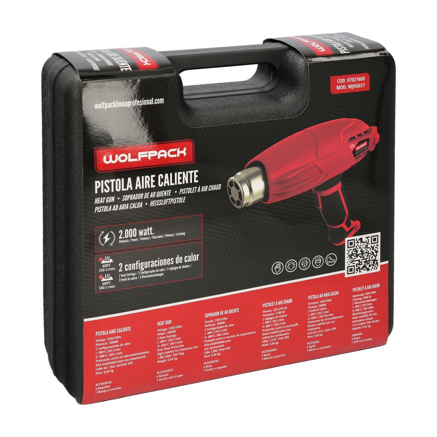 Pistola Aire Caliente 2000 Watt. 2 Potencias Con  Accesorios. Decapador, Pistola Decapar Aire Caliente