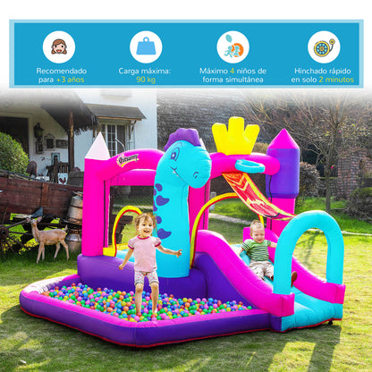 Outsunny Castillo Hinchable Con Tobogán Cama De Salto Y Piscina 300x270x200 Cm_5