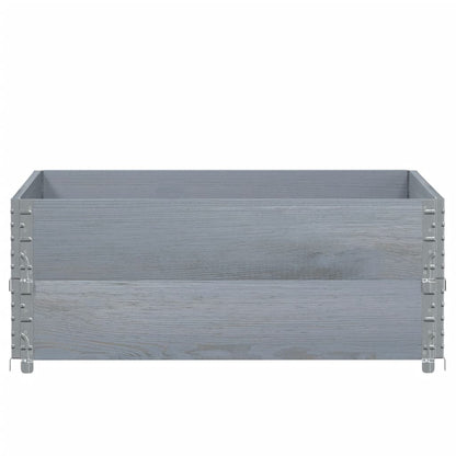 Jardinera De Madera Maciza De Pino Gris 100x100 Cm_0