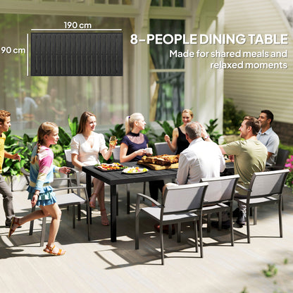Outsunny Mesa De Jardín Mesa De Comedor De Aluminio Para 8 Personas 190x90x74 Cm_3
