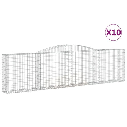 Cestas De Gaviones 10 Uds Forma De Arco Hierro 400x30x100/120cm_0