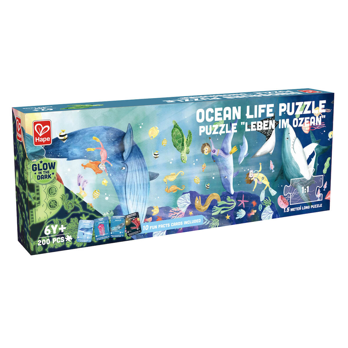 Puzzle Fluorescente 200pzas Ocean Life Hape_0