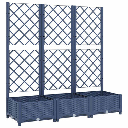 Jardinera Con Enrejado Pp Azul Gris 120x40x121,5 Cm_0