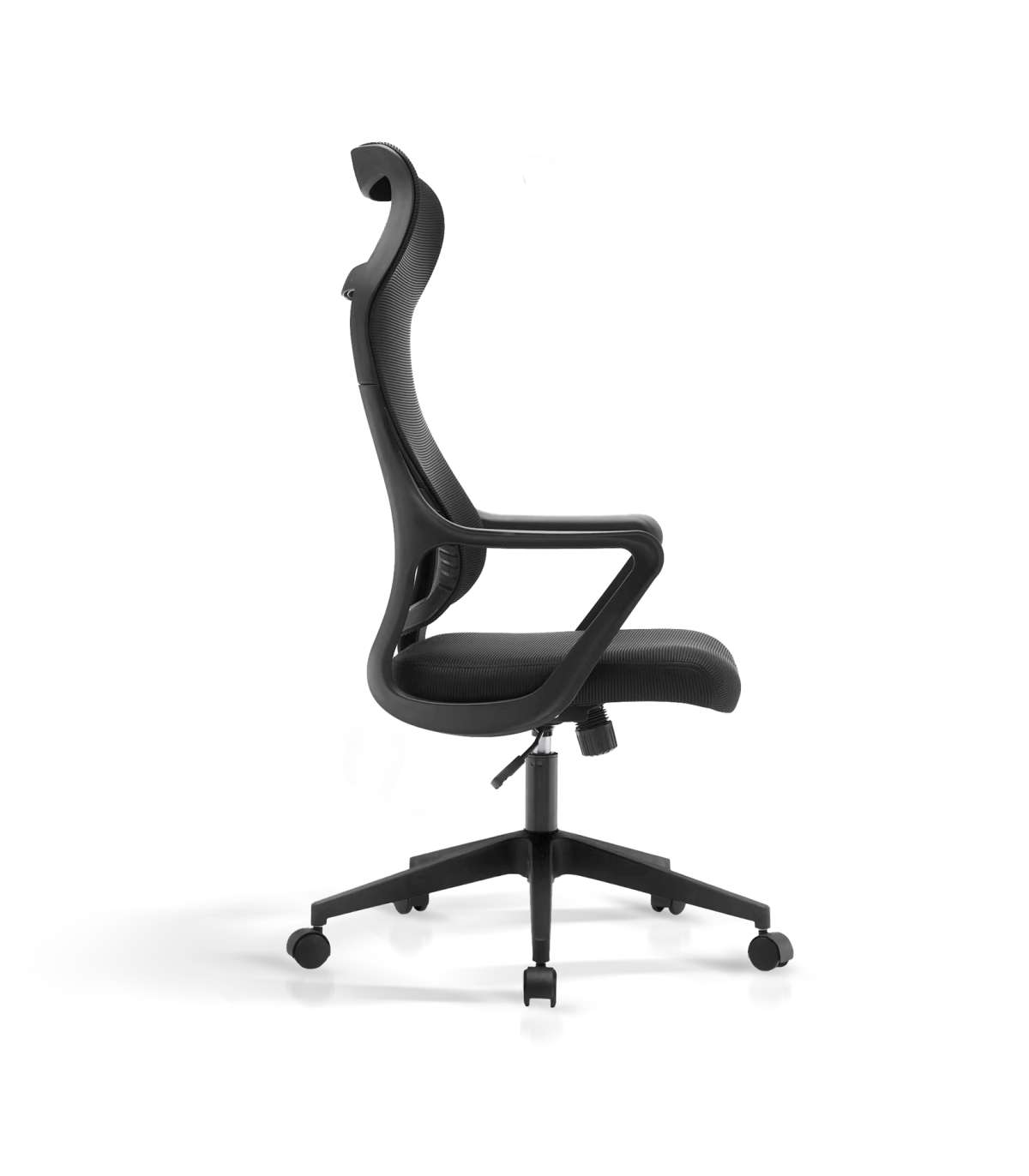 Silla Despacho Giratoria Elevable Con Reposacabezas Acabado Negro, 67m(ancho) 117/127cm(al_1